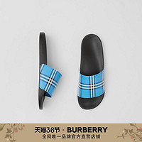 BURBERRY 男鞋 格纹印花拖鞋 80398981（男款、39、深天蓝色）