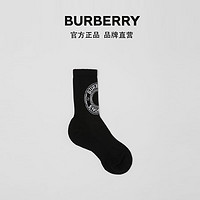 BURBERRY 徽标图案嵌花功能性弹力棉袜80393831（黑色/L（EU 39-41码））