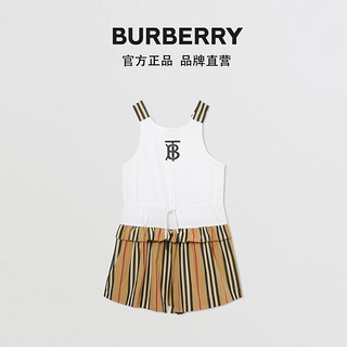 BURBERRY 童装 专属标识条纹棉质连身裤80381741（典藏米色、4Y ）