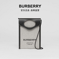 BURBERRY 帆布拼皮革双色口袋手机保护套 80400911