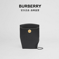 BURBERRY缉明线皮革手机保护套（含背带）80388181（黑色）