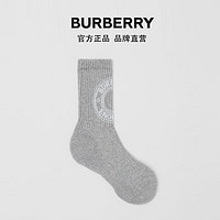 BURBERRY 徽标图案嵌花功能性弹力棉袜80393851（麻灰色/S（EU 35-37码））