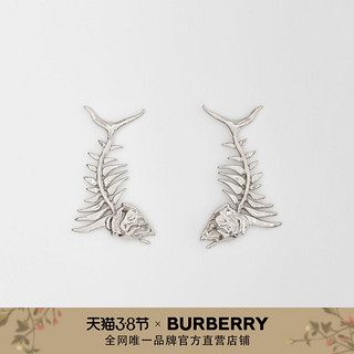 BURBERRY 鱼骨镀钯金耳环 80401081