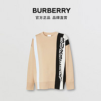 BURBERRY女装 徽标美利奴羊毛混纺针织衫 80391851（XS、柔黄褐色）