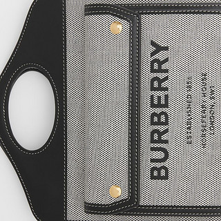 BURBERRY 迷你三色棉帆布拼皮革口袋包 80393631