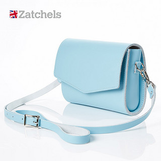Zatchels英国信封包牛皮糖果色微型单肩斜挎邮差包女包 简约时尚（淡蓝色）