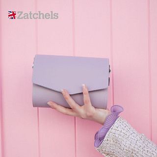 Zatchels英国信封包牛皮糖果色微型单肩斜挎邮差包女包 简约时尚（淡蓝色）