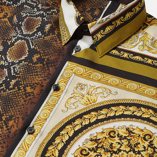 VERSACE/范思哲早春新品男士拼接巴洛克长袖衬衫A84050-1F00662（38、5N030）