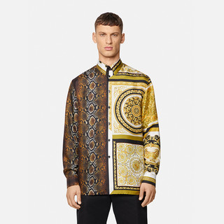 VERSACE/范思哲早春新品男士拼接巴洛克长袖衬衫A84050-1F00662（38、5N030）