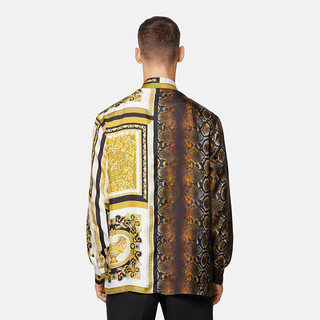 VERSACE/范思哲早春新品男士拼接巴洛克长袖衬衫A84050-1F00662（38、5N030）