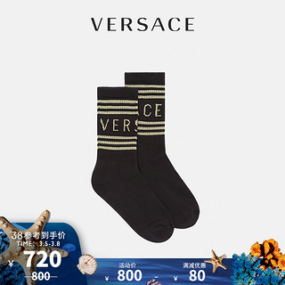 VERSACE/范思哲早春新品女士复古风logo短袜ICZD002-IK0203（L(24-26)、I450）