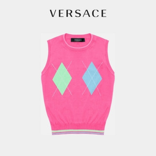 VERSACE/范思哲女士菱形嵌花针织真丝上衣A88600-A237522（38、1V020）