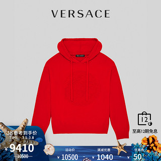 VERSACE/范思哲男士美杜莎羊绒羊毛混纺连帽衫A87203-A235893（44、红色）