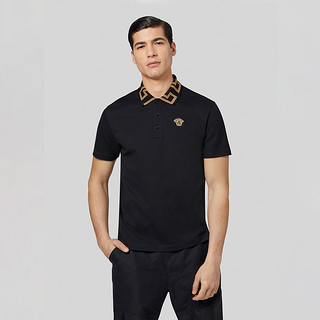 VERSACE/范思哲希腊回纹衣领男士Polo衫A87402-A231240（XS、黑色）