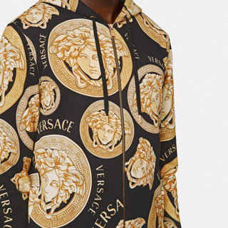 VERSACE/范思哲男士Medusa Amplified印花连帽衫A88742-1F00721（M、5B000）