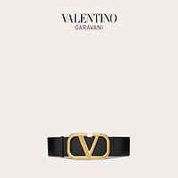 VALENTINO GARAVANI/华伦天奴双面VLogo Signature光面小牛皮腰带(黑色、90cm)