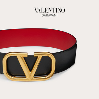 VALENTINO GARAVANI/华伦天奴双面VLogo Signature光面小牛皮腰带（黑色、95cm）