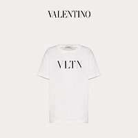 Valentino/华伦天奴女士 白色 VLTN 印纹 T 恤（M、白色/黑色）