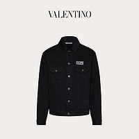 Valentino/华伦天奴 男士黑色 VLTN TAG 牛仔夹克（44、黑色）