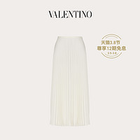 Valentino/华伦天奴女士新品白色褶边工艺卡迪半裙（36、白色）