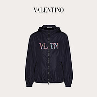 Valentino/华伦天奴男士新品 蓝色 VLTN GRAPH 印花尼龙防风夹克（44、蓝色）