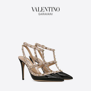 VALENTINO GARAVANI/华伦天奴 ROCKSTUD 漆皮系带铆钉高跟鞋