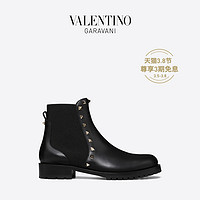 VALENTINO GARAVANI/华伦天奴 女士ROCKSTUD 切尔西铆钉短靴（38.5、黑色）