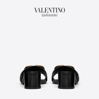 VALENTINO GARAVANI/华伦天奴女士黑色 VLogo Signature 低跟拖鞋（38.5、黑色）