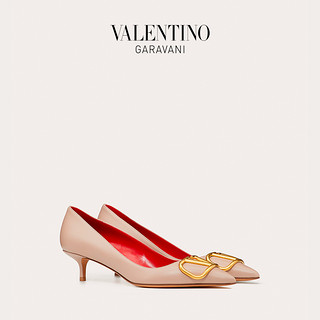 VALENTINO GARAVANI/华伦天奴 VLogo Signature 小牛皮高跟鞋（37、裸粉色）