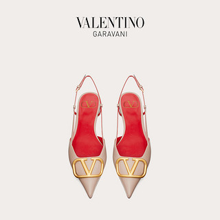VALENTINO GARAVANI/华伦天奴VLogo Signature小牛皮后系带芭蕾鞋