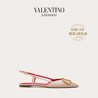 VALENTINO GARAVANI/华伦天奴VLogo Signature小牛皮后系带芭蕾鞋