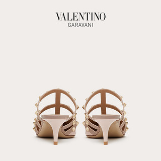 VALENTINO GARAVANI/华伦天奴 女士 ROCKSTUD 漆皮铆钉穆勒鞋（37、淡粉色）