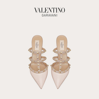VALENTINO GARAVANI/华伦天奴 女士 ROCKSTUD 漆皮铆钉穆勒鞋（37、淡粉色）