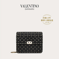 VALENTINO GARAVANI/华伦天奴 女士 ROCKSTUD SPIKE 中号羊皮手袋（黑色）