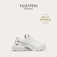 VALENTINO GARAVANI/华伦天奴女士Climbers 白色织物小牛皮运动鞋（37.5、白色）