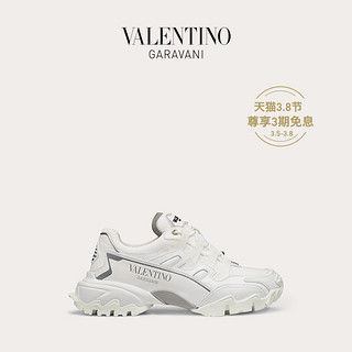 VALENTINO GARAVANI/华伦天奴女士Climbers 白色织物小牛皮运动鞋（40、白色）