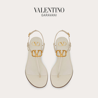 VALENTINO GARAVANI/华伦天奴女士白色VLogo Signature小羊皮凉鞋（37、白色）
