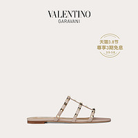 VALENTINO GARAVANI/华伦天奴 女士 ROCKSTUD 拖鞋式平底铆钉凉鞋（39.5、裸粉色）