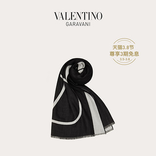 VALENTINO GARAVANI/华伦天奴女士新品 VLogo Signature 提花披肩（黑色）