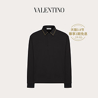 Valentino/华伦天奴男士新品 ROCKSTUD UNTITLED 铆钉长袖POLO衫（S、黑色）