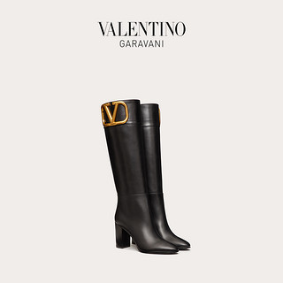 VALENTINO GARAVANI/华伦天奴 女士 黑色 SuperVee 小牛皮长靴（36.5、黑色）