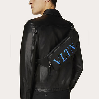 VALENTINO GARAVANI/华伦天奴 男士 黑色 VLTN 皮革腰包（黑色）