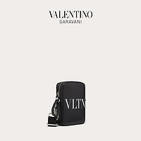 VALENTINO GARAVANI/华伦天奴男士VLTN 小号皮革斜挎包黑色（黑色）