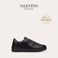 VALENTINO GARAVANI/华伦天奴Rockstud Untitled小牛皮铆钉运动鞋(43、黑色)