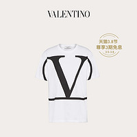 Valentino/华伦天奴  女士 VLogo Signature 印纹T恤（XS、白色）