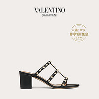 VALENTINO GARAVANI/华伦天奴 ROCKSTUD小牛皮拖鞋式铆钉高跟凉鞋