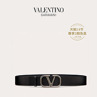 VALENTINO GARAVANI/华伦天奴 男士 VLogo Signature 小牛皮腰带（黑色、90cm）