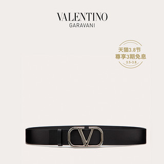 VALENTINO GARAVANI/华伦天奴 男士 VLogo Signature 小牛皮腰带（黑色、95cm）