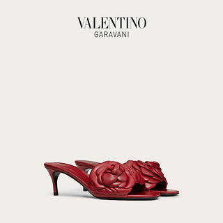 VALENTINO GARAVANI/华伦天奴 女士 Atelier 小羊皮花瓣凉鞋（37.5、ROSSO V.）