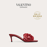 VALENTINO GARAVANI/华伦天奴 女士 Atelier 小羊皮花瓣凉鞋（38.5、ROSSO V.）